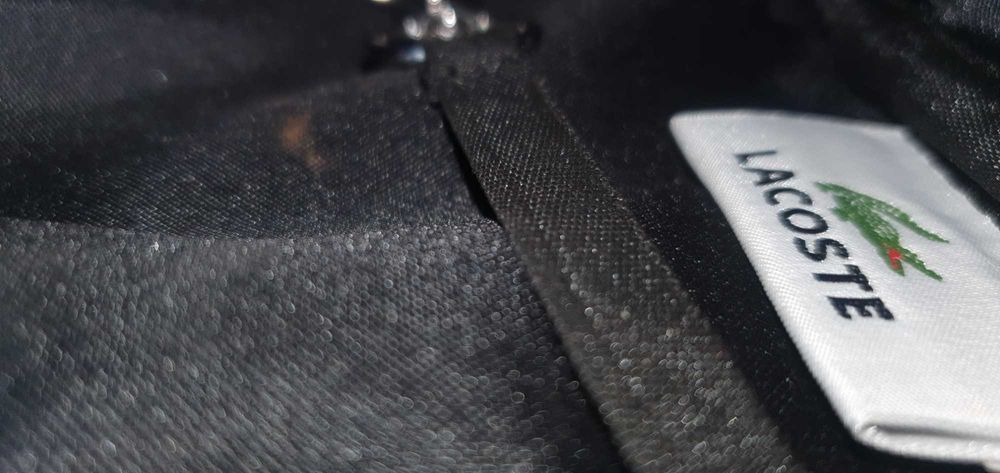 LACOSTE, geanta originala de mana, grena