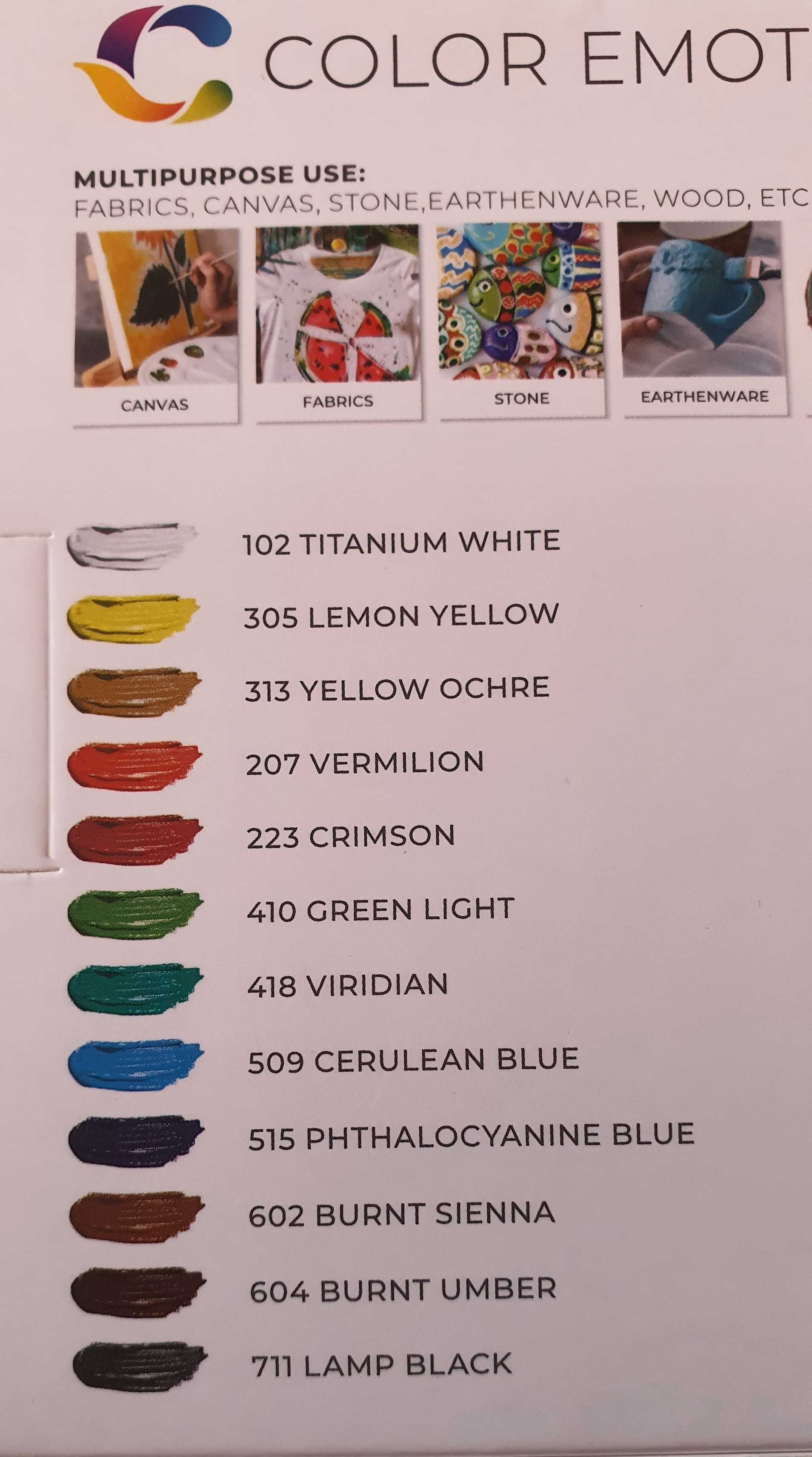 Set 12 culori vopsele acrilice