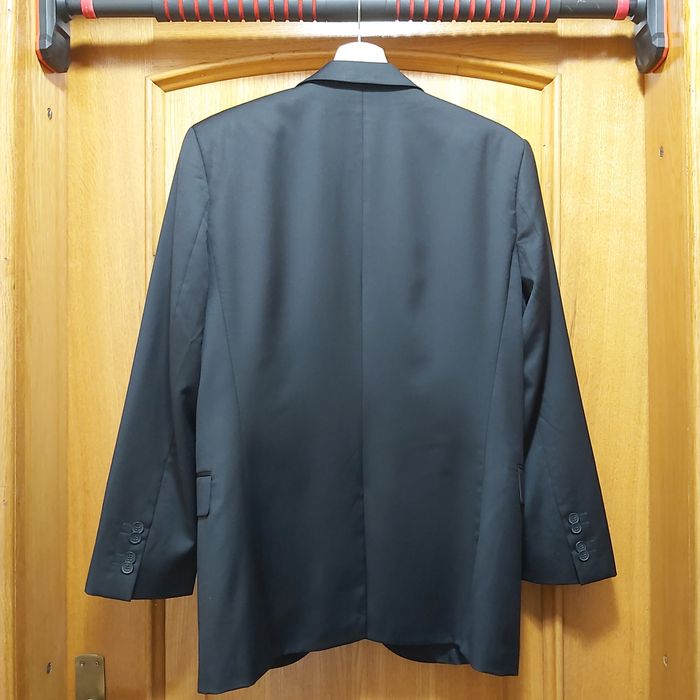 Sacou HUGO BOSS, din lână 100%, negru, mărimea 46