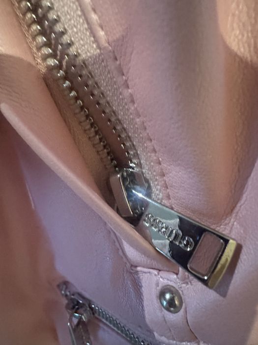 Късо яке GUESS розов цвят, еко кожа