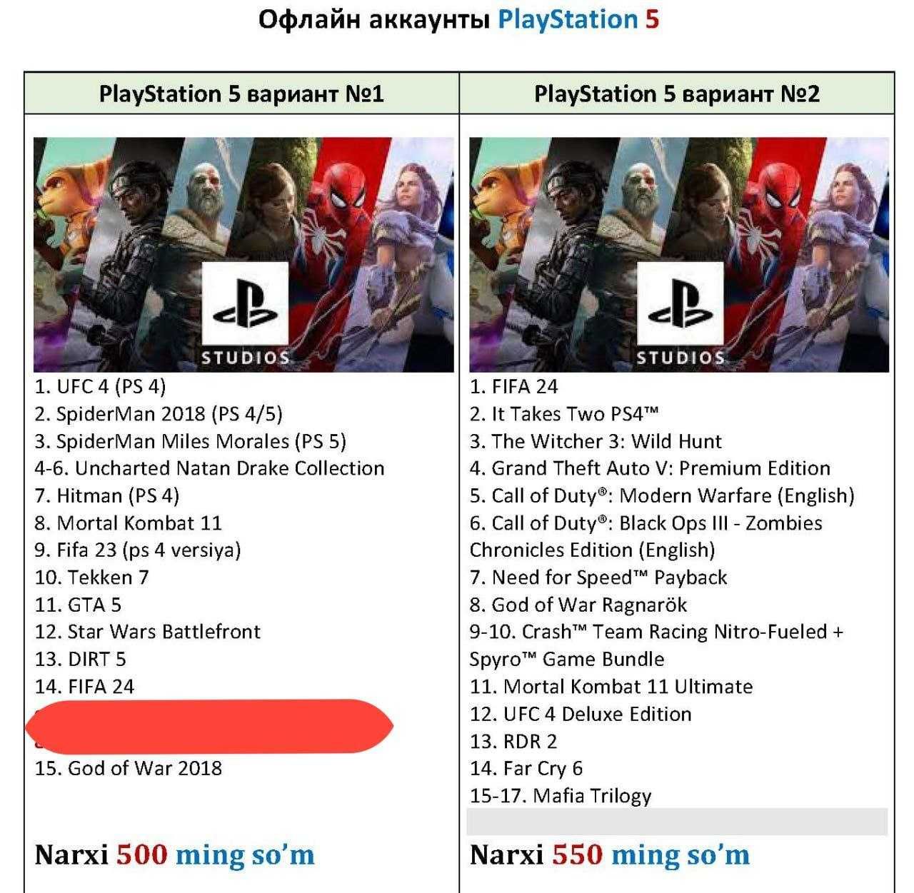 Игры для PlayStation 4-5 (офлайн)
