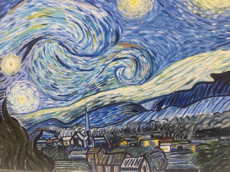 Starry night reproducere proprie ulei pe panza Van Gogh