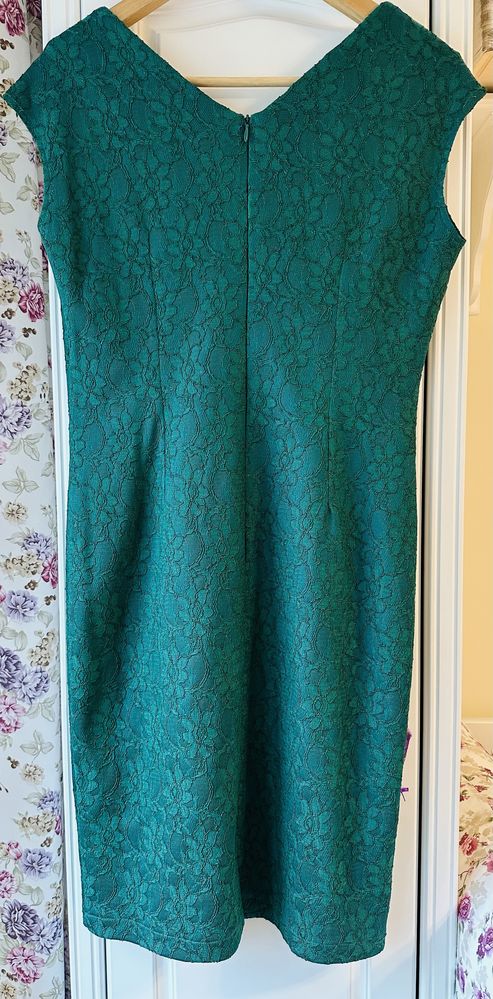 Rochie dantelă verde, etichetă 40, NOUĂ fără etichetă