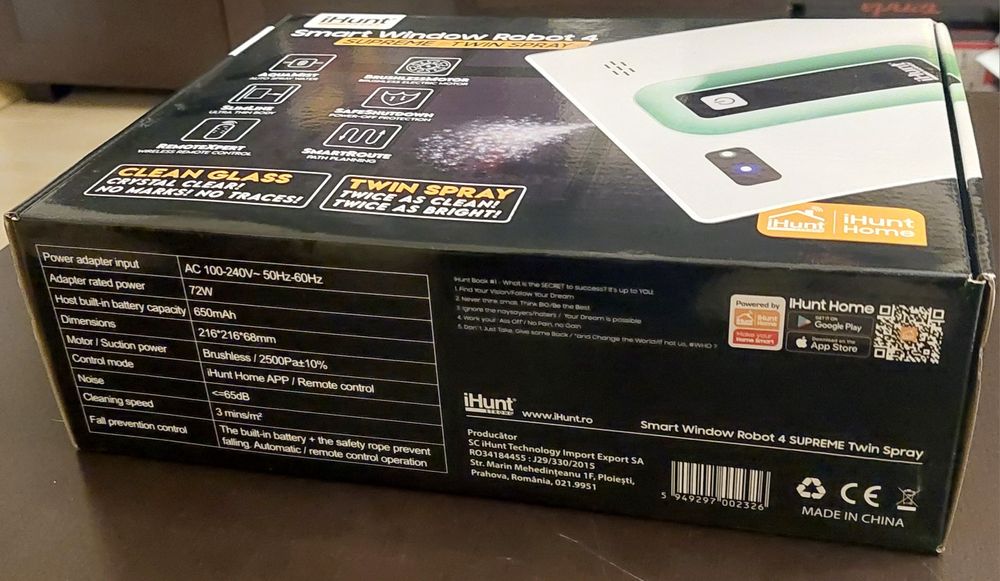 Robot curatare geamuri iHunt Smart Window 4 SUPREME Twin Spray