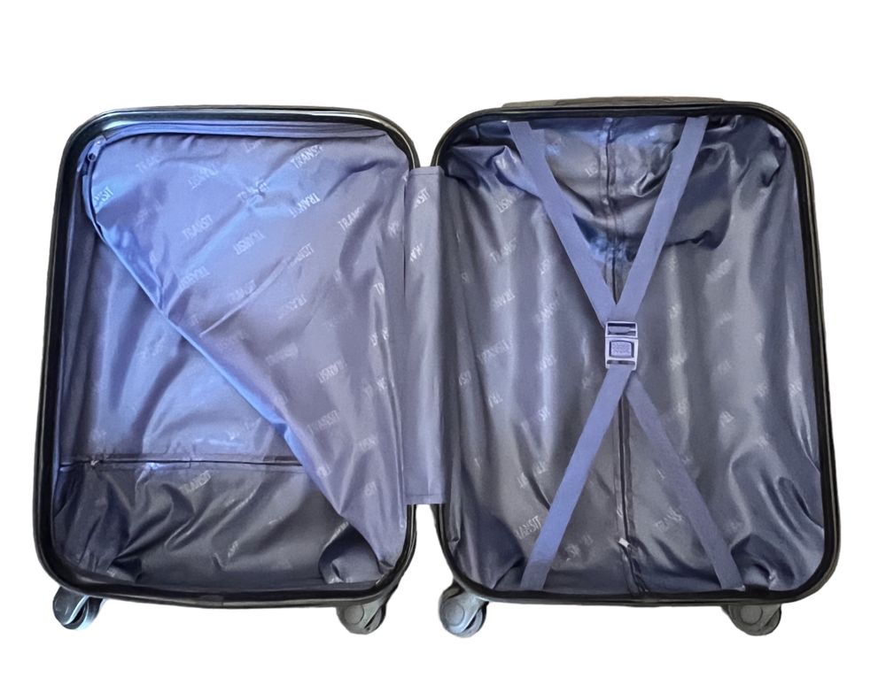 пътнически куфар+авио чанта лек здрав 100%ABS 54/39/20 4ри колела 360°