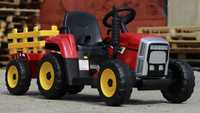 Tractor electric 12V cu Remorca, Blutooth si Telecomanda inclus #Rosu