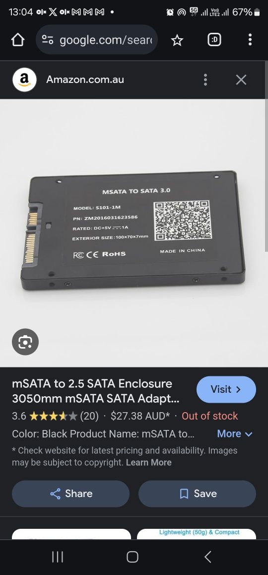 ELUTENG mSATA Caddy Adaptor convertizor mSATA SSD la 2,5" SATA SATA II