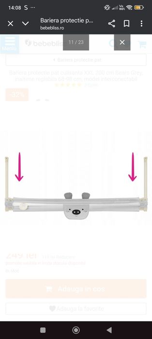 Vând bariera protecție pat