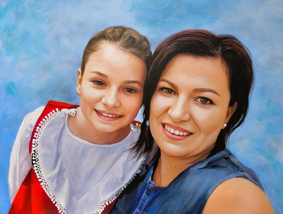 Cadoul perfect  portret  pictat original