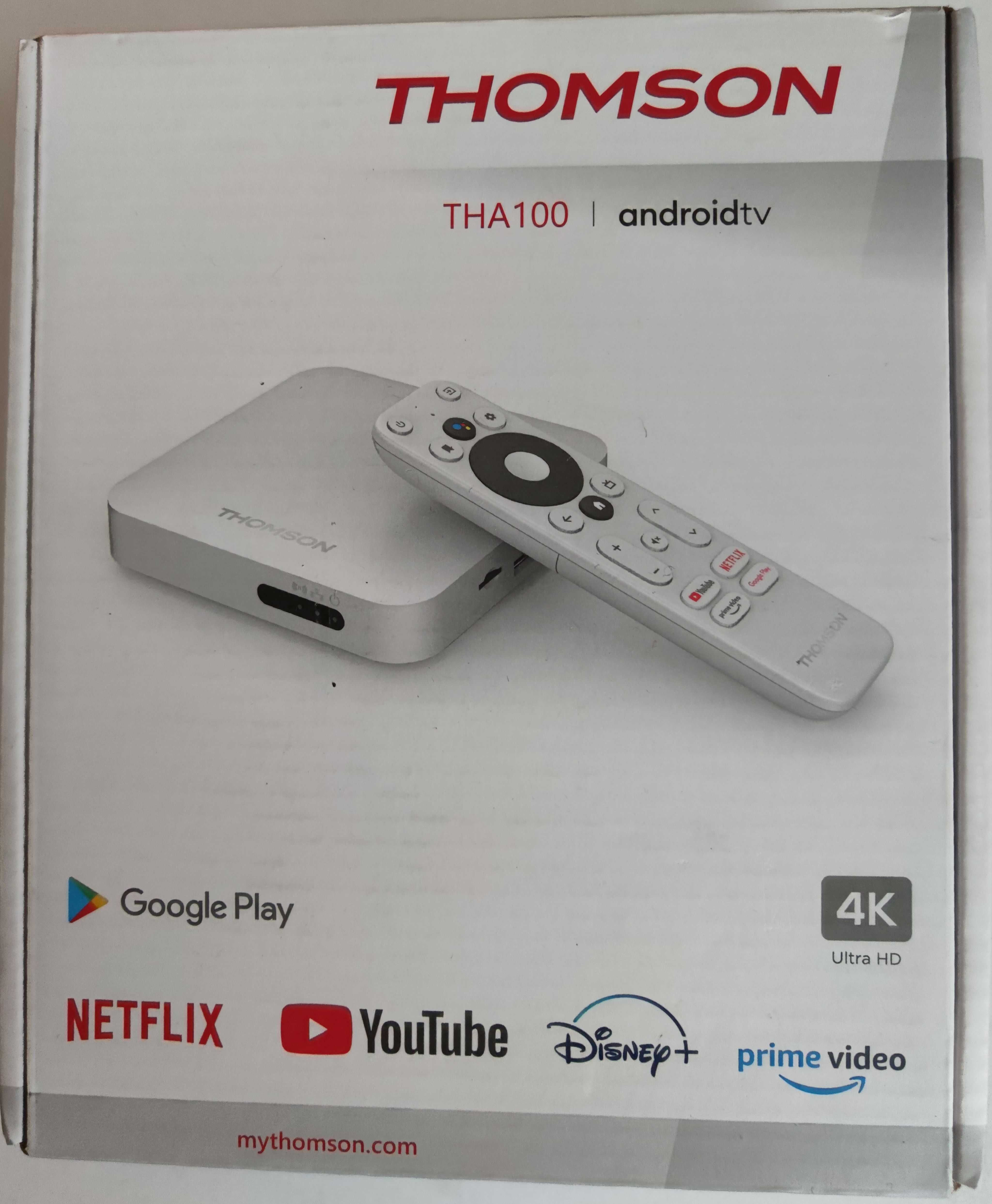 TV Box, медия плеър, Thomson THA100, Андроид ТВ/Android TV 12, Netflix