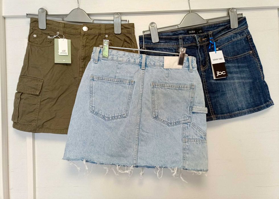 3 fustițe blugi noi H&M JBC Bershka