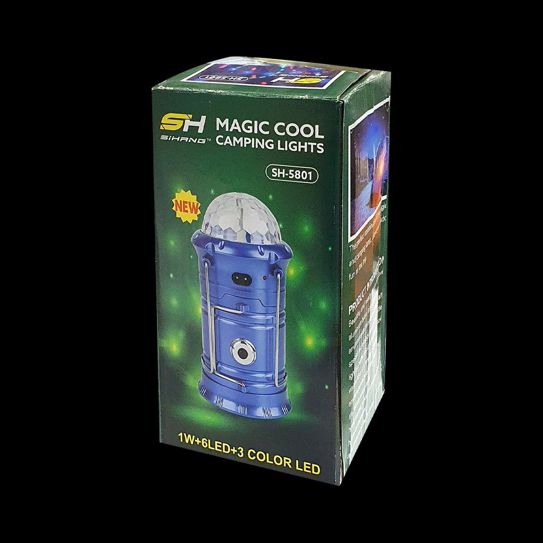 Lanterna cu lumină magică de camping cu LED, încărcare solară și USB