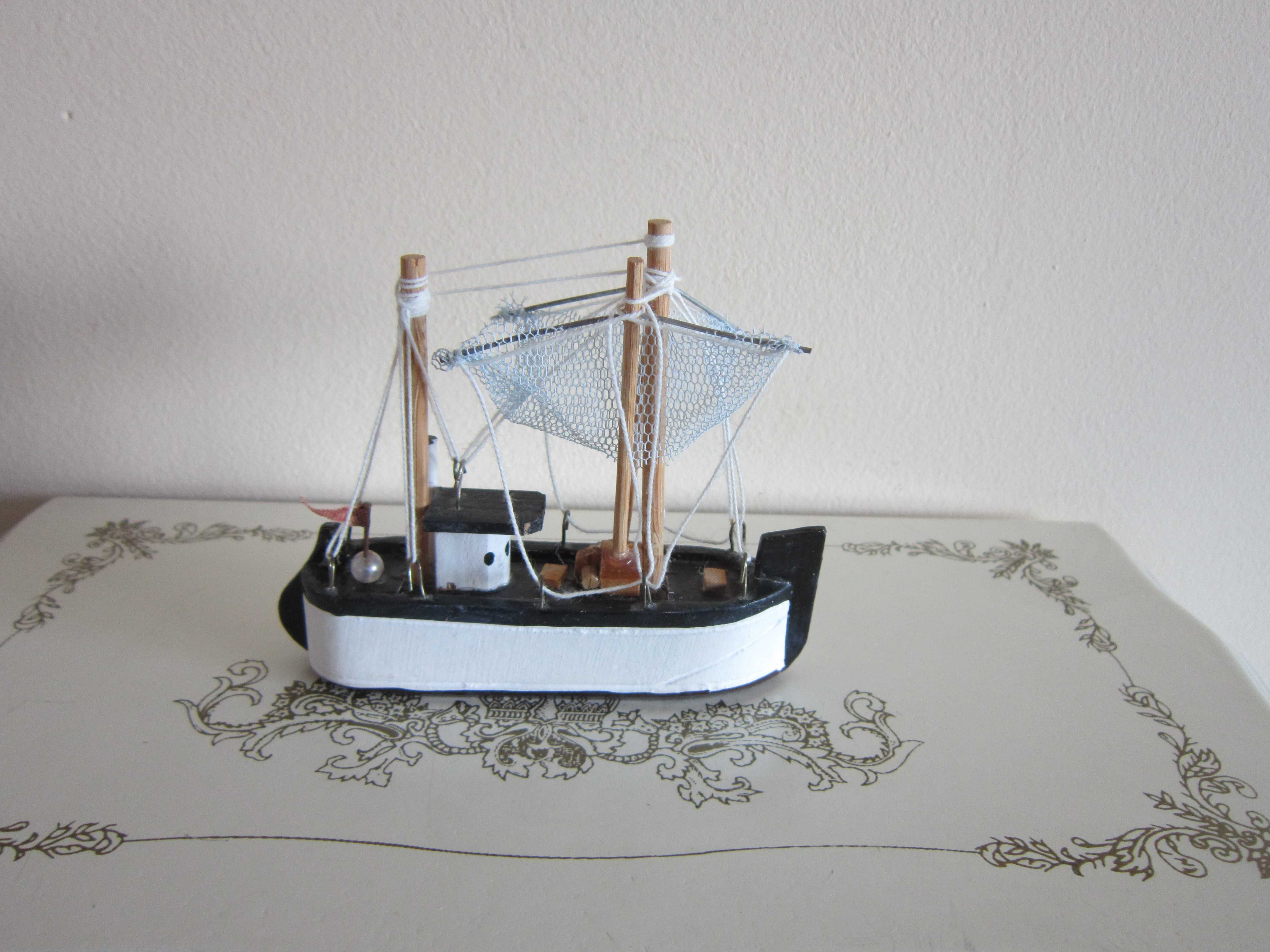 miniatura vintage vapor corabie din lemn handmade Germania