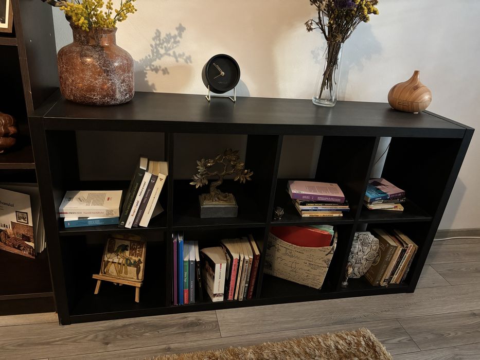 3 corpuri Kallax Ikea, biblioteca