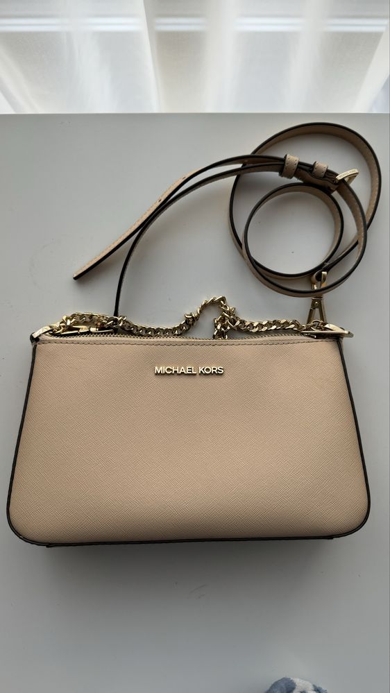 Geanta mk michael kors beige saffiano leather