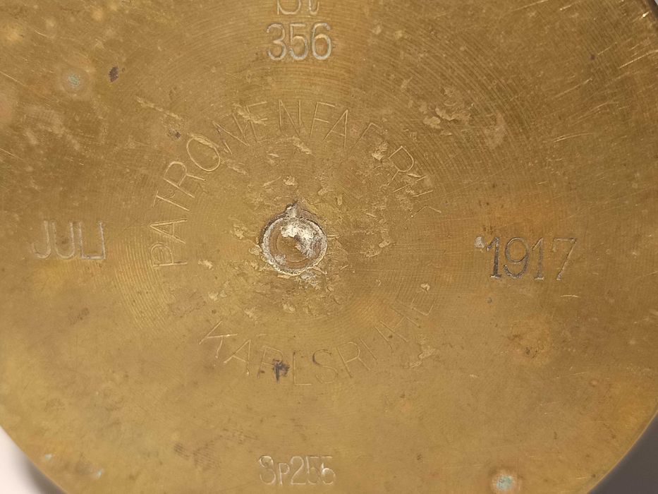 Vaza din obuz alama ,marcat iulie 1917 9X21cm