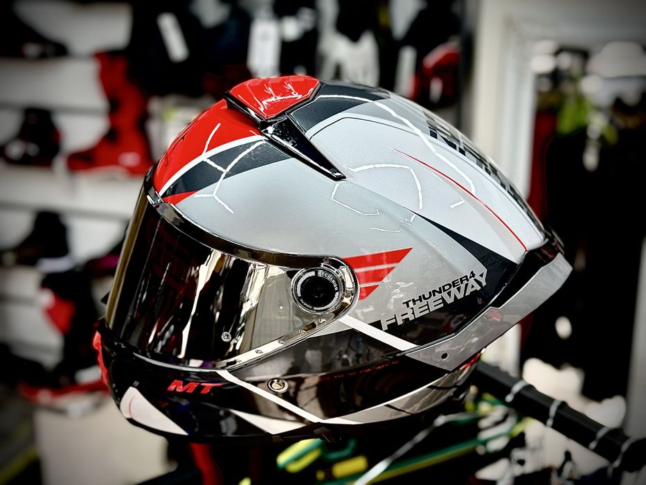 Casca Moto MT THUNDER 4 Freeway Grey/Red