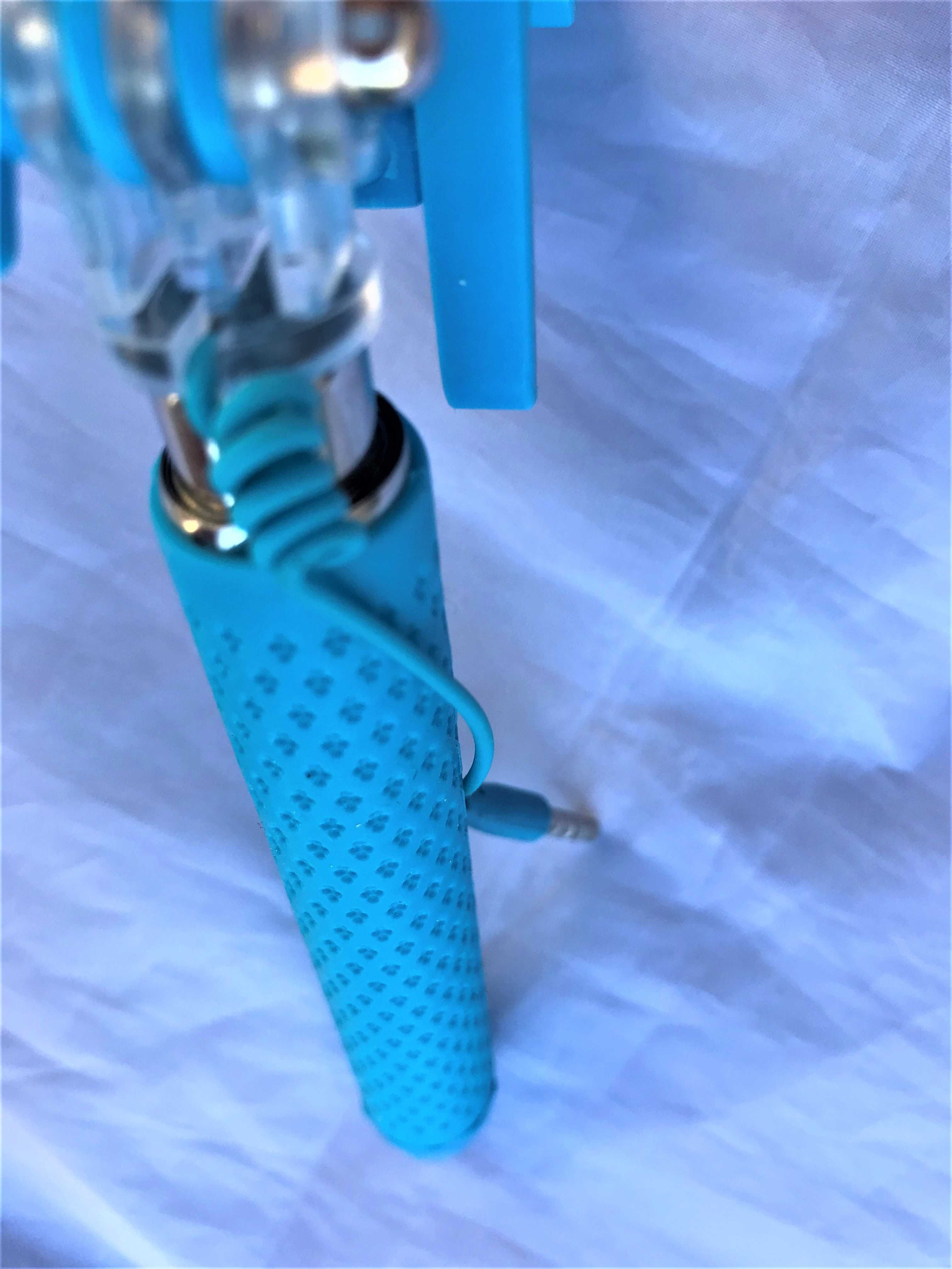Selfie Stick KitVision cu control pe fir si suport telefon - albastru