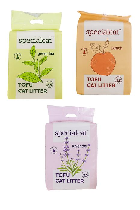 Котешка соева тоалетна Зелен чай,Лавандула,Праскова  котешка тоалетна