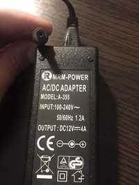 Power Adapter блок питания 12 вольт 4 ампера (12V 4A) разъём 5,5х2,5мм