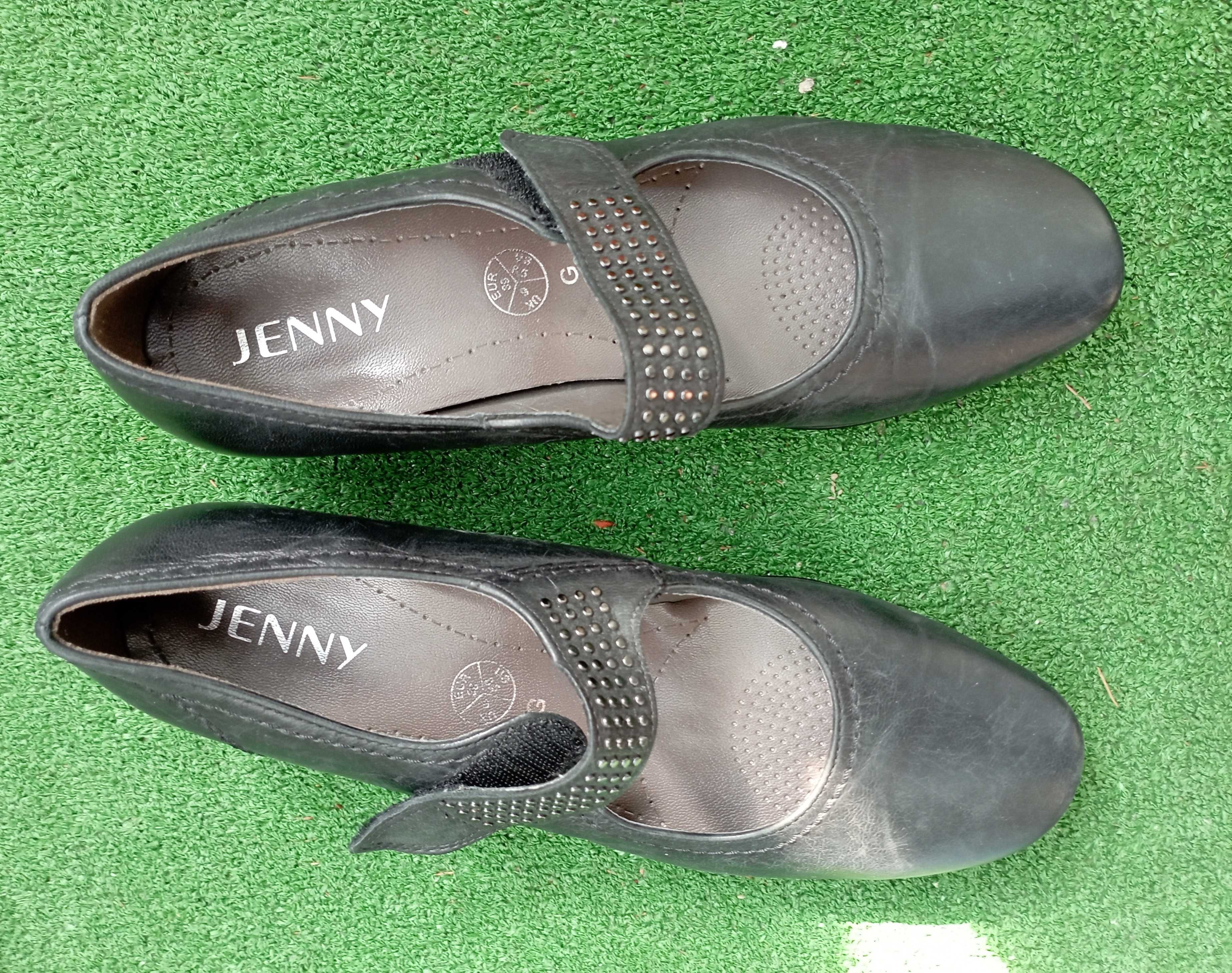 Намалени! Дамски кожени обувки Jenny, цвят графит,  №39