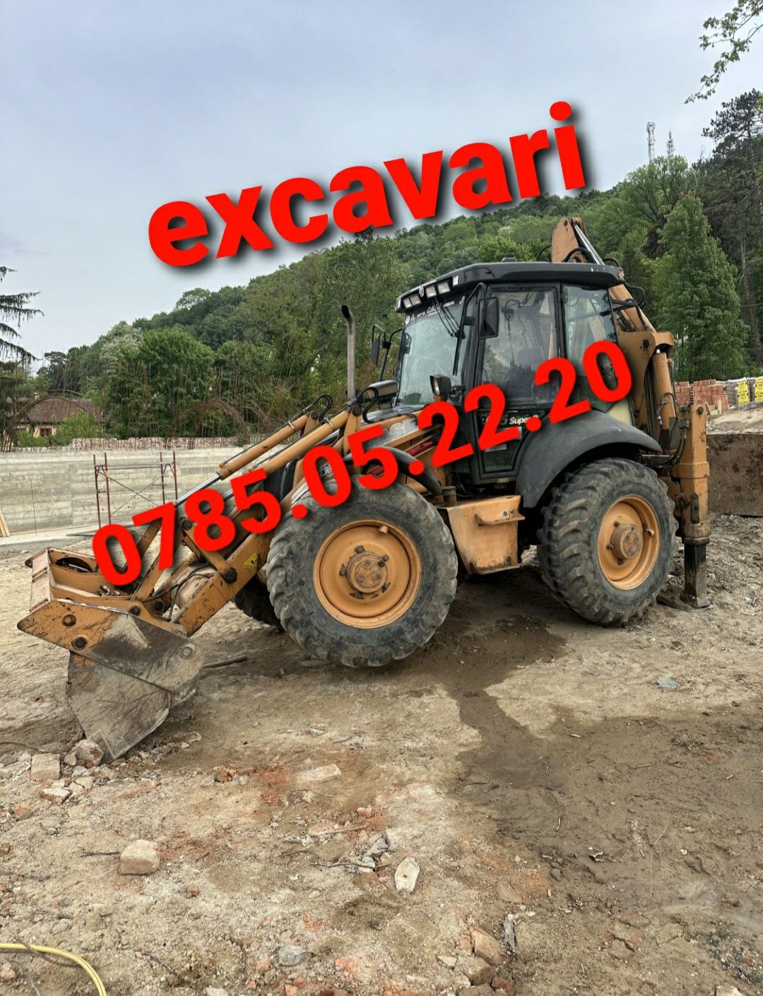 Execut cu buldoexcavator excavari demolari si transport pamant vegetal