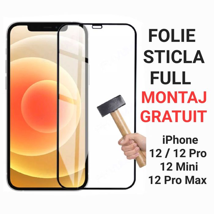 Folie de Sticla iPhone 12 . 13 Mini . 14 15 16 Pro Max 17