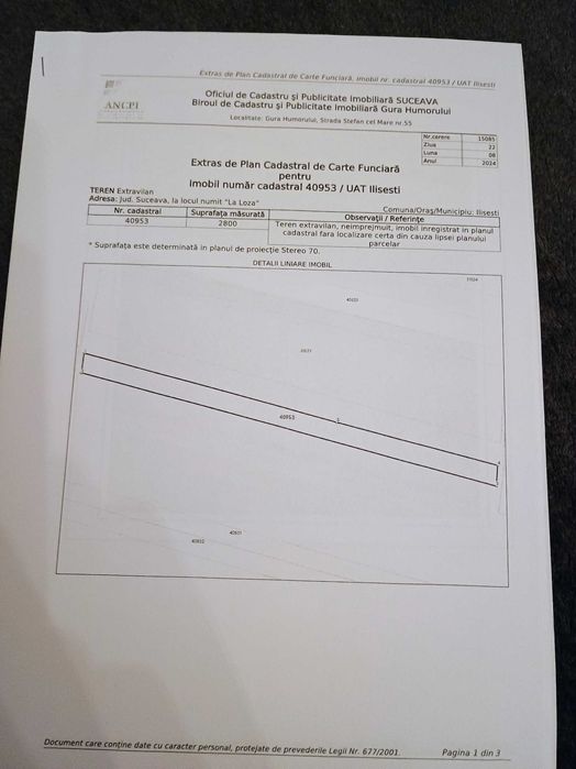 Vânzare teren extravilan in Brasca, comuna Ilișești, Suceava