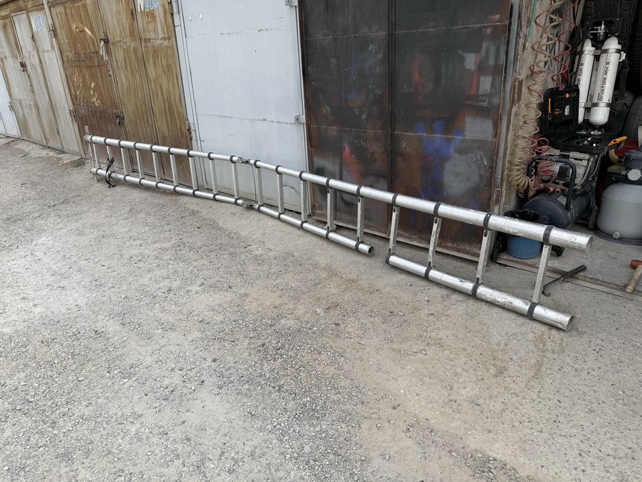 * лестница телескопическая двойная не заужена толстостенная 5.5 метров