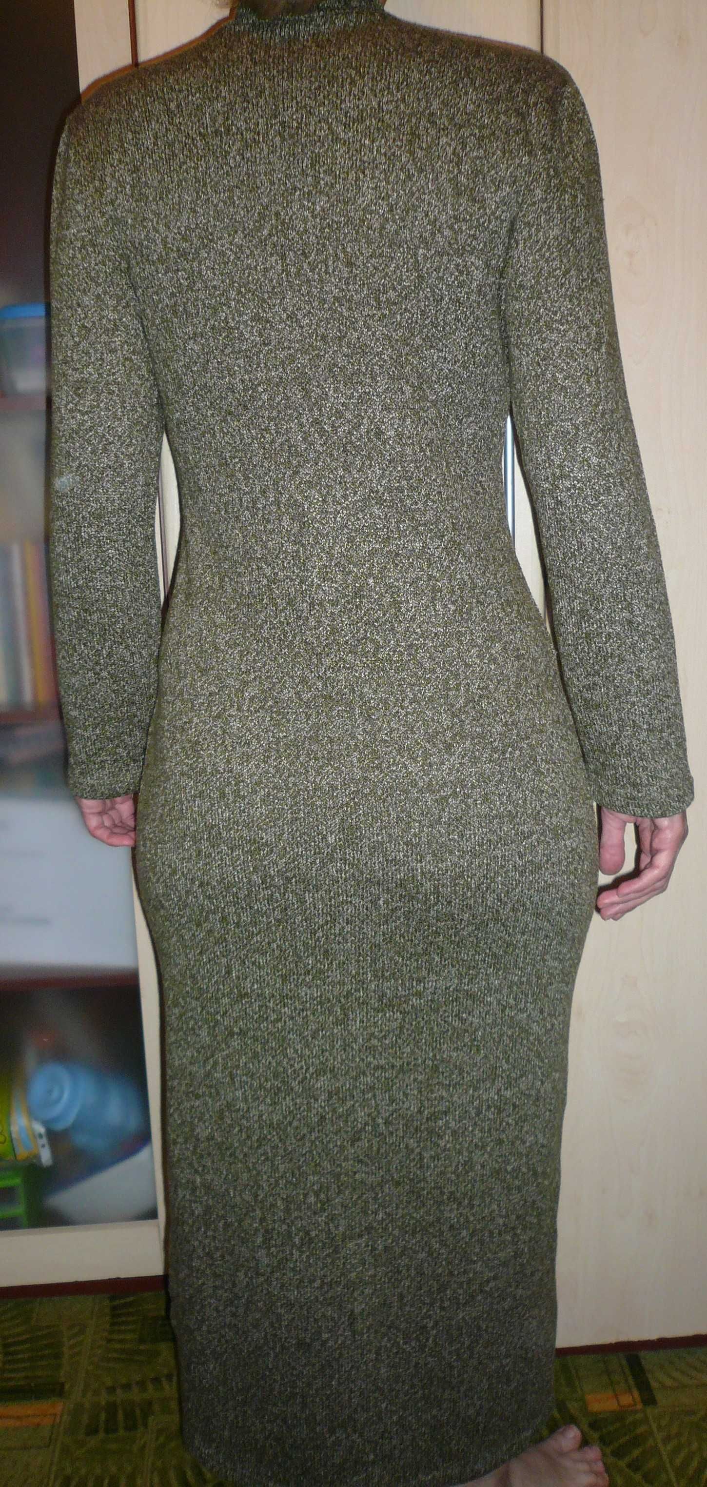 Rochie tricotata lunga, verde, mar.M (40/42)