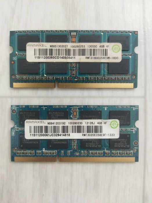 Оперативная память на ноутбук 4+4гб