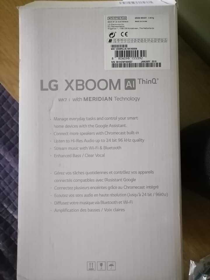 LG XBOOM AI ThinQ WK7 Google Assistant Speaker