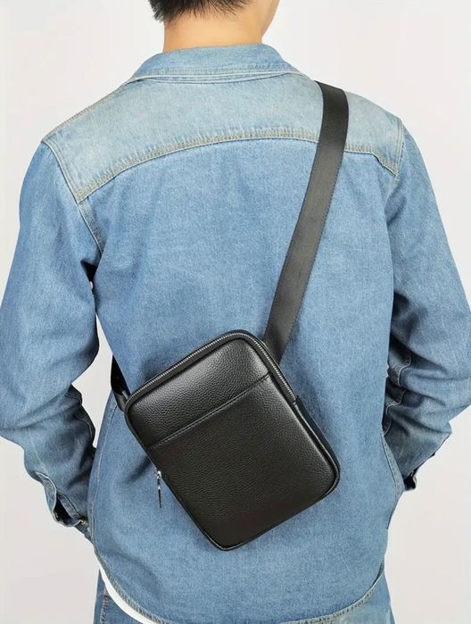 20%Промоция•Компактни кожени дисплей чанти за през рамо/Черни и Кафяви