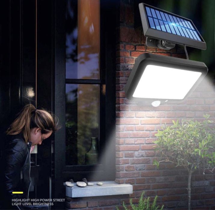 Proiector solar 160 LED 8 COB senzor de lumina si miscare