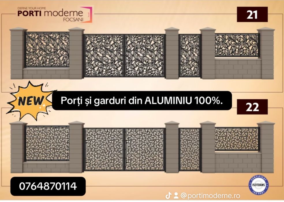 Porți și garduri din aluminiu decupat laser – modele moderne