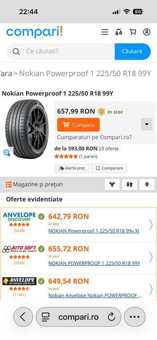 Set 4 anvelope vara 225 50 R18