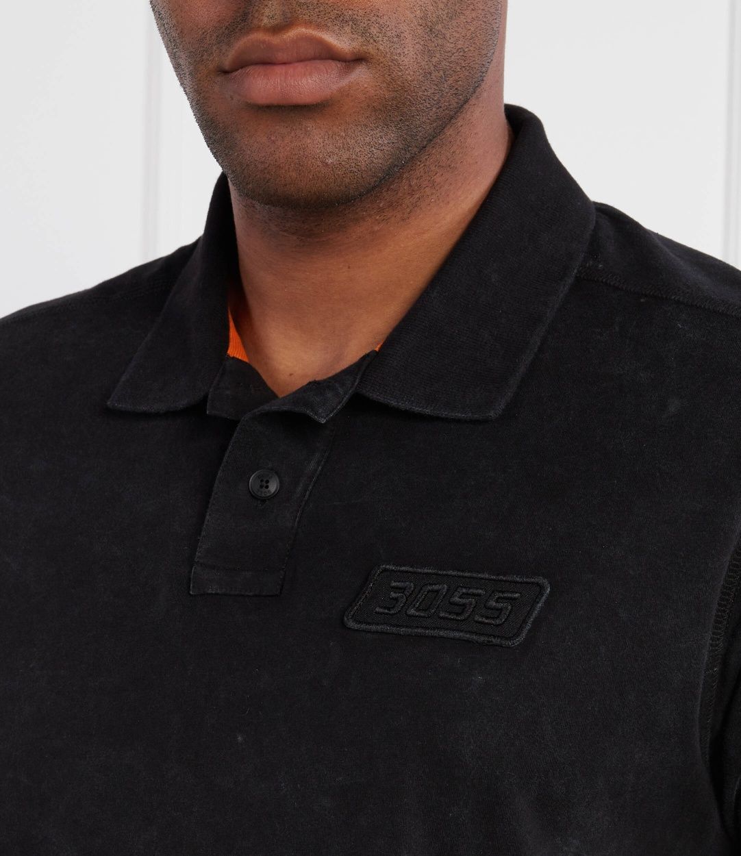 Мъжка поло тениска BOSS Cotton Polo T-shirt Black