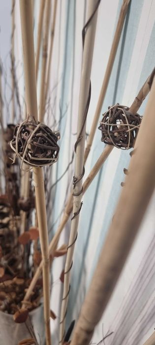 Vaza Sticla & Flori Decorative