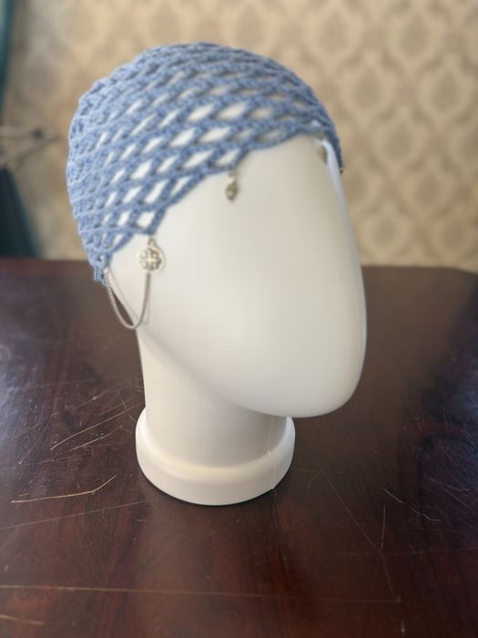 Шапка сетка ( кроше)