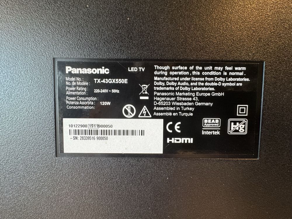 Телевизор Panasonic 43”