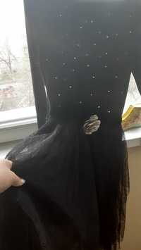 Черна ефирна  тюлена рокля
