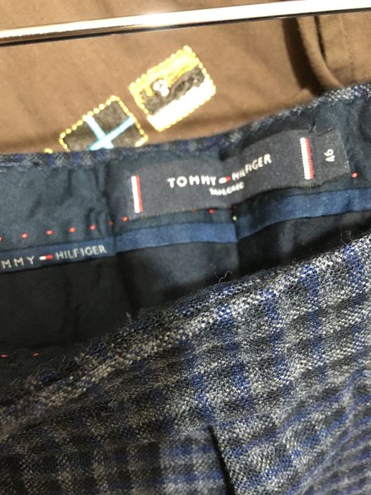 Вълнен кариран Tomy Hilfiger панталон тъмносин , 46