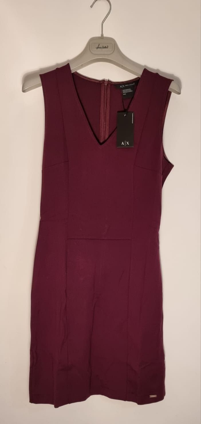 Rochie tip sarafan Armani Exchange, culoare bordo, marimea S