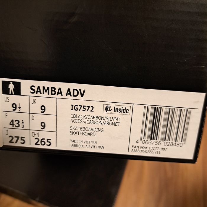 Adidas Samba Adv "Carbon" Black