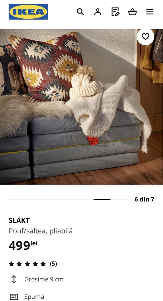 Saltea pliabilă/ puf/ fotoliu/ saltea camping IKEA Slakt