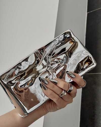 Метална чанта Зара нова с етикет