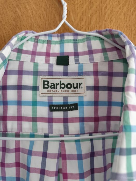 Camasa Barbour cu mânecă lungă, originala, mărime 4XL/5XL, carouri
