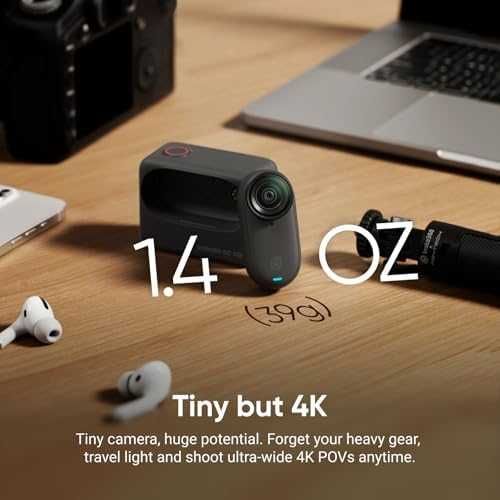 Нова Insta360 GO 3S 64GB Черна 4K Екшън Камера, Водоустойчива, Vlog