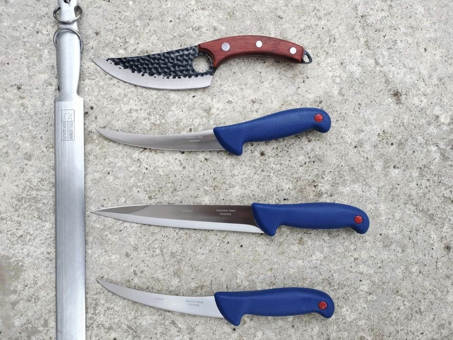 Set 4 Cutite Macelarie + Masat Profesional Germany