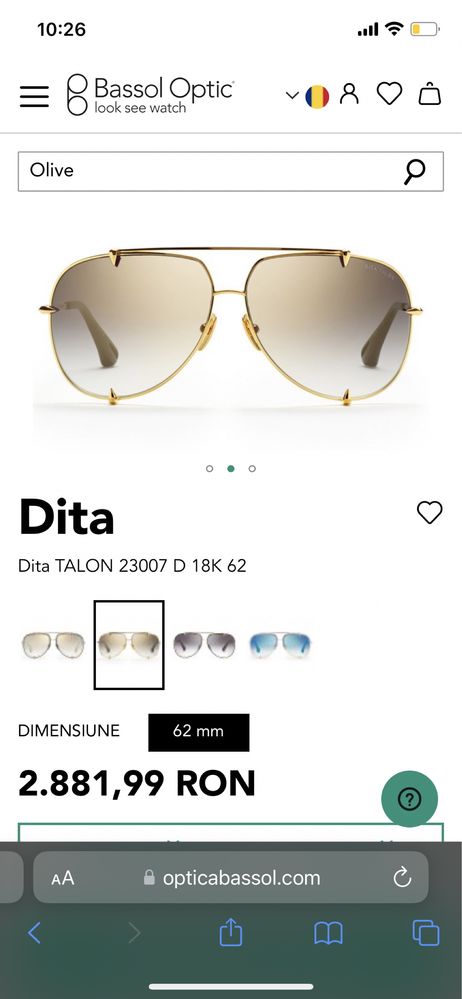 Ochelari soare Dita Talon Two aur originali